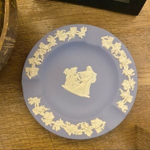 Wedgwood Jasperware Ashtray Trinket Dish Blue Grape Vine